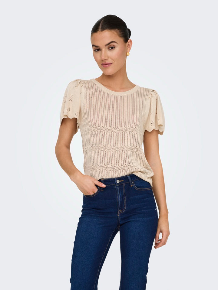 Jdysolis S/s Pullover Knt - Zand