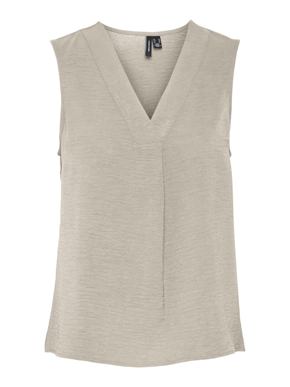Vmalva Gitte Sl Top Wvn Ga - Beige