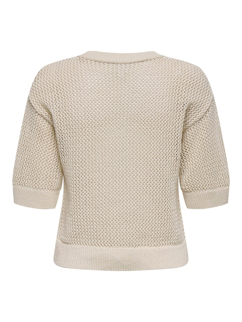 Onllucie Life Ss Tee O-neck Knt - Beige