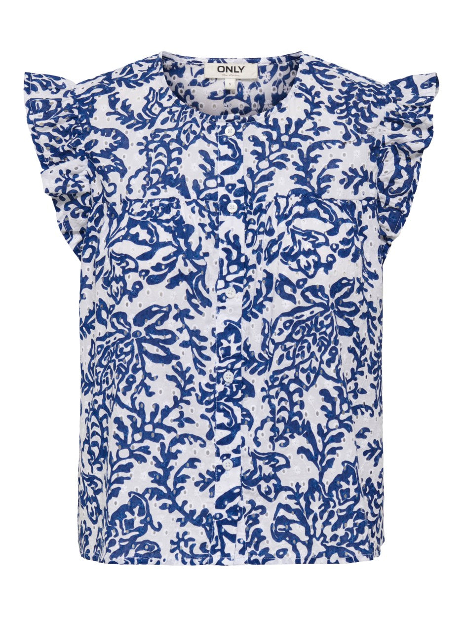 Onlamanda Chanee Cap Emb Top Wvn - Wit Dessin