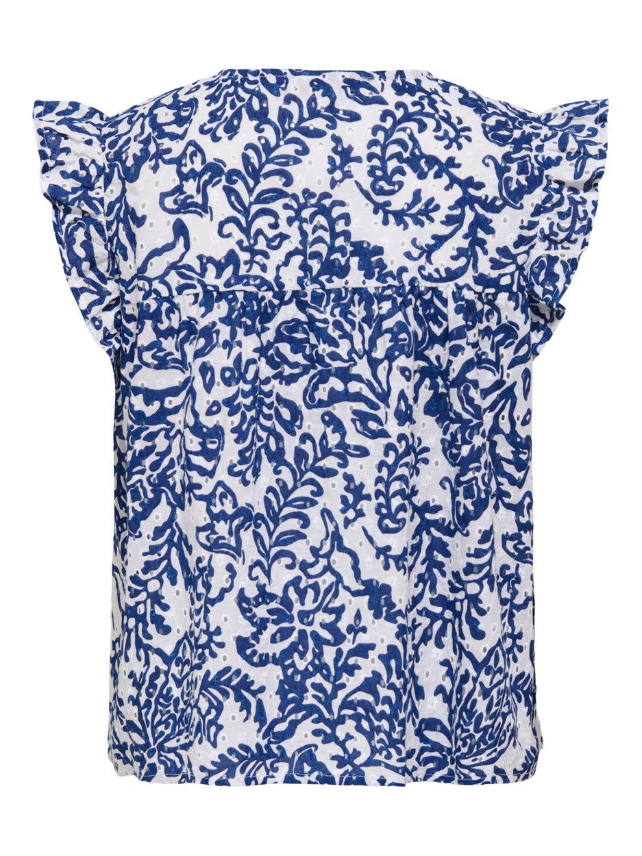 Onlamanda Chanee Cap Emb Top Wvn - Wit Dessin