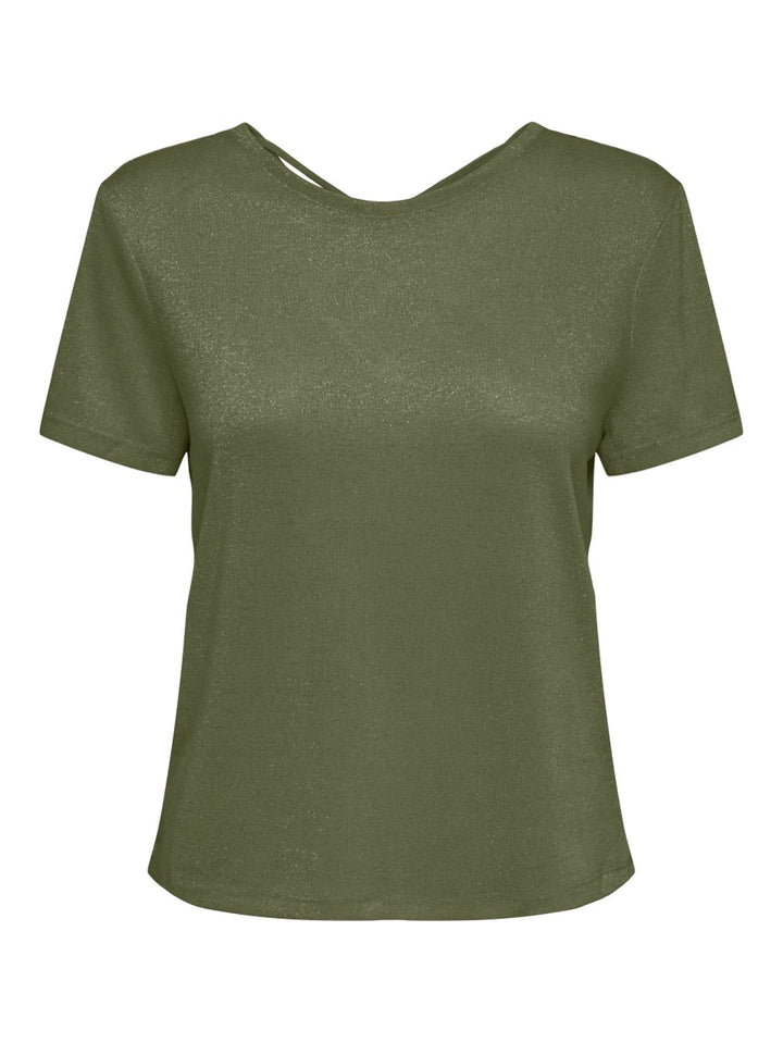 Onlamber Life S/s Glitter Top Jrs - Groen
