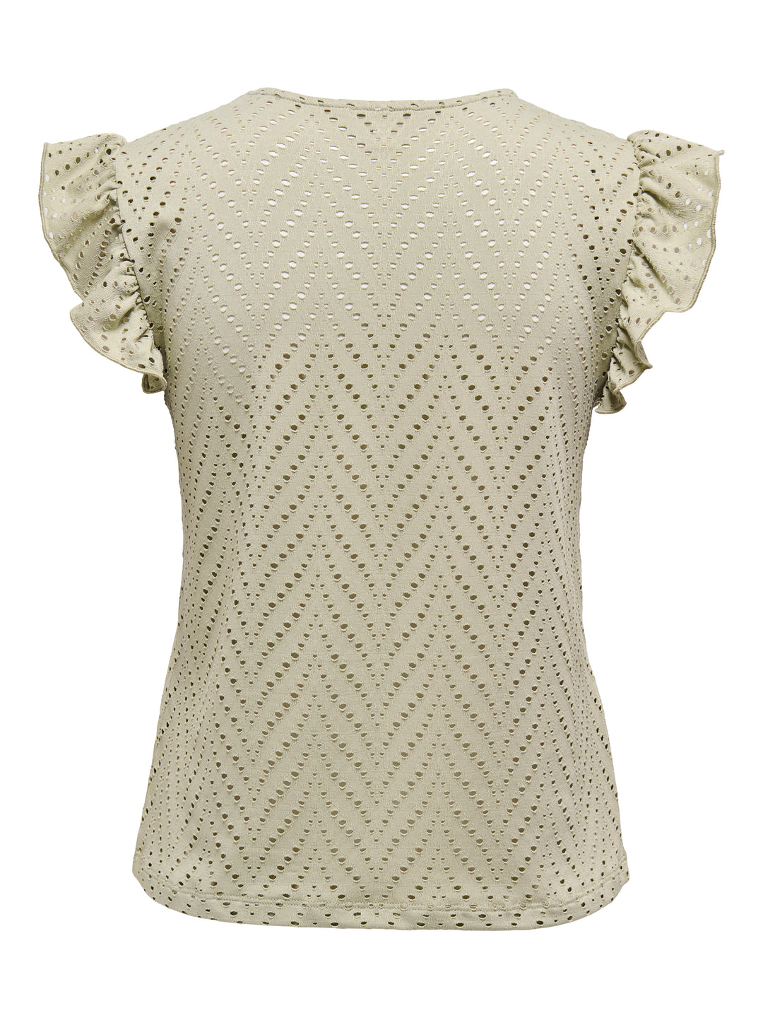 Onlsmilla S/l V-neck Frill Top Jrs - Olijf