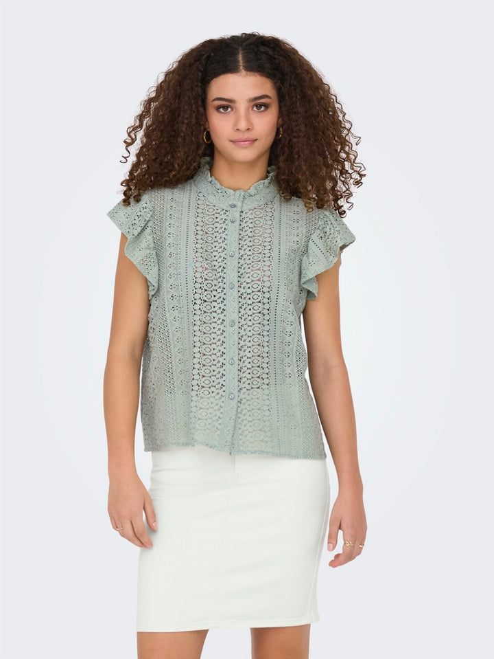 Onlgabina Cap Sleeve Top Wvn - Olijf