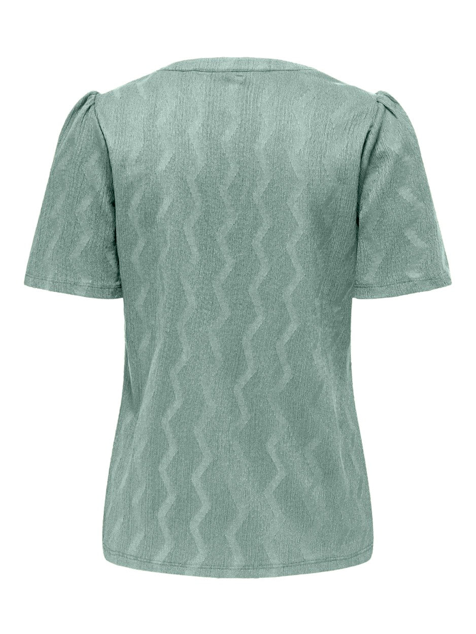 Onldia S/s V-neck Pleat Top Cs Jrs - Olijf