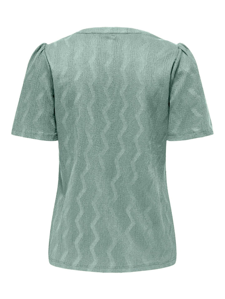 Onldia S/s V-neck Pleat Top Cs Jrs - Olijf