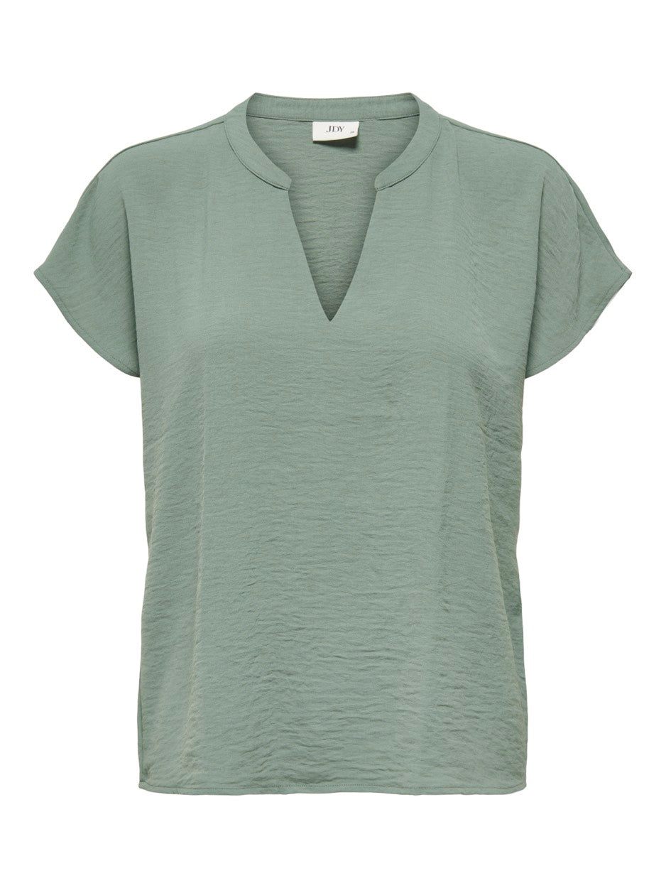 Jdylion Life S/s Top Wvn Noos - Olijf