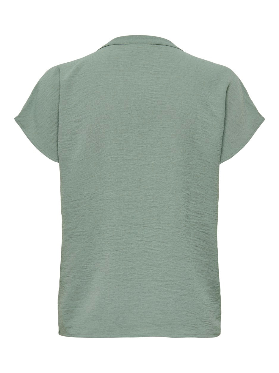 Jdylion Life S/s Top Wvn Noos - Olijf