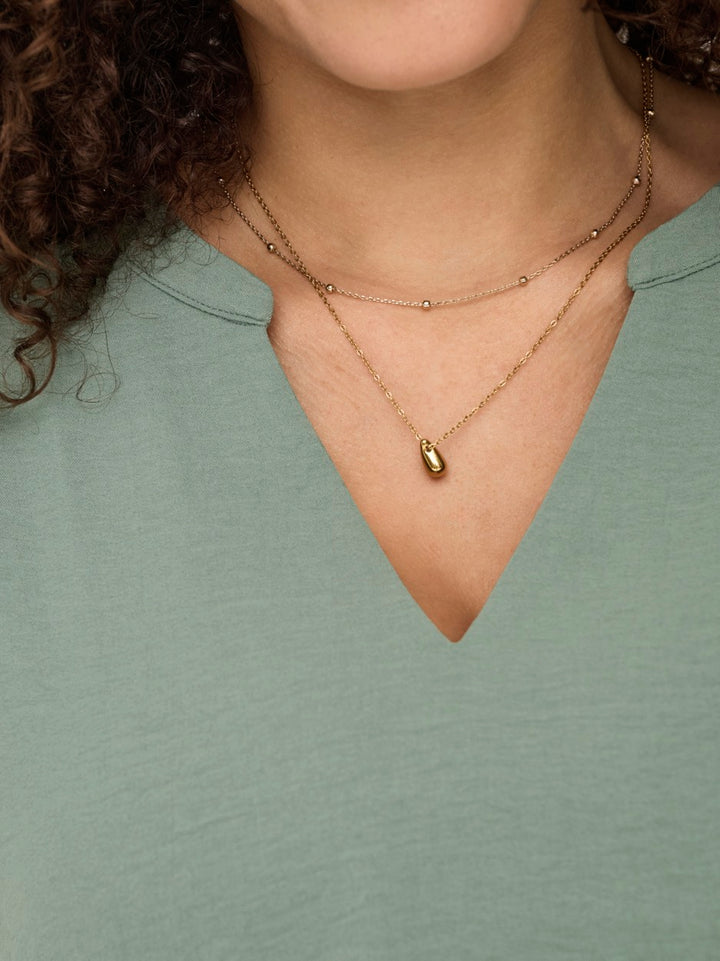 Jdylion Life S/s Top Wvn Noos - Olijf