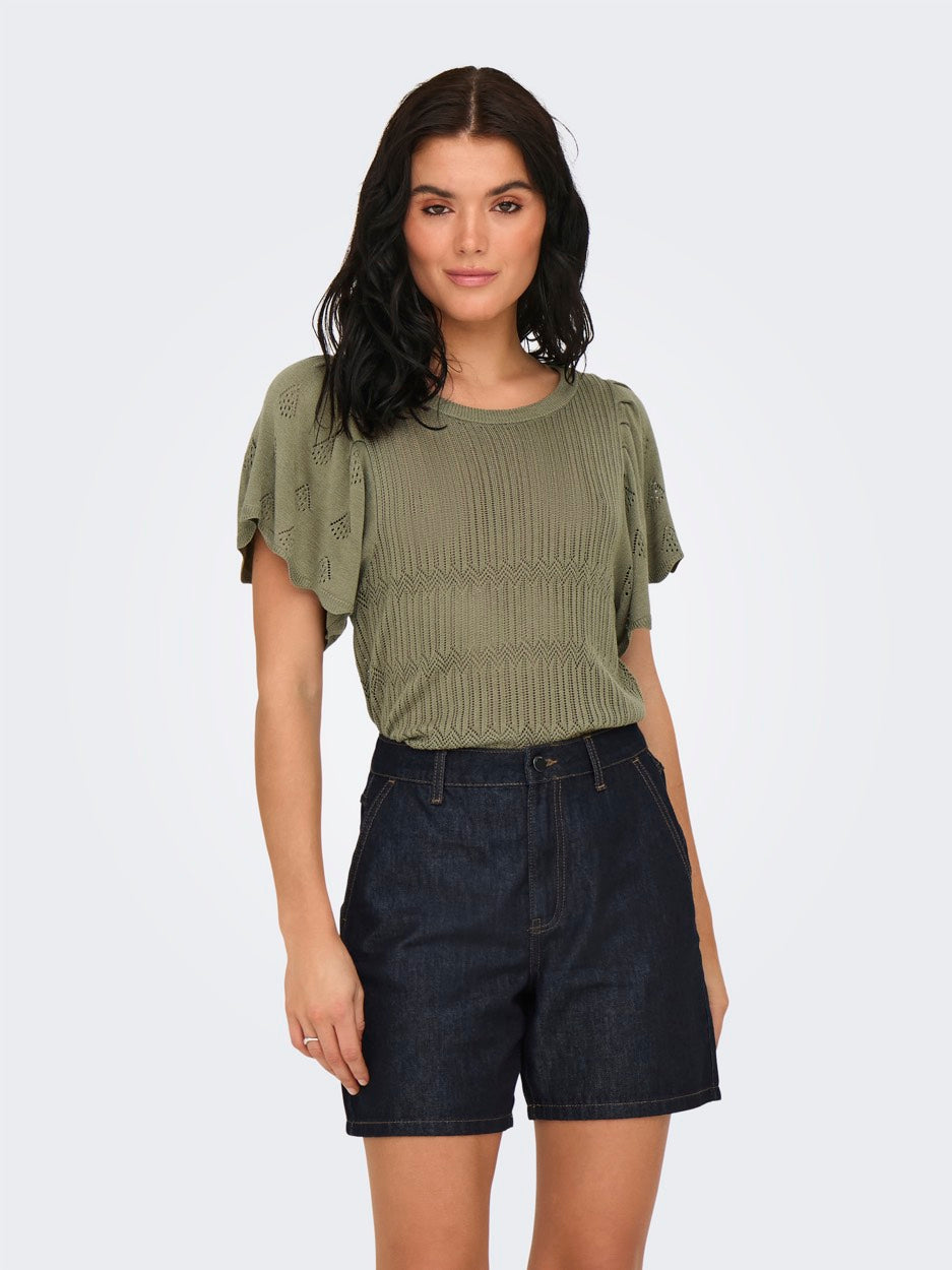 Jdysolis S/s Pullover Knt - Army