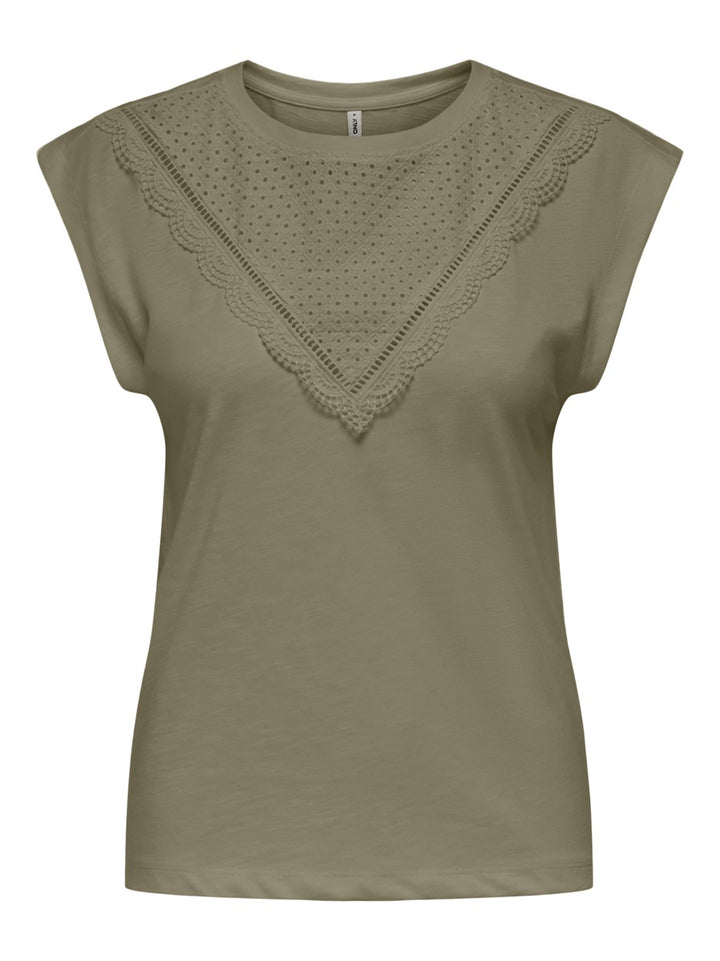 Onldelia S/l O-neck Mix Top Box Jrs - Groen Dessin