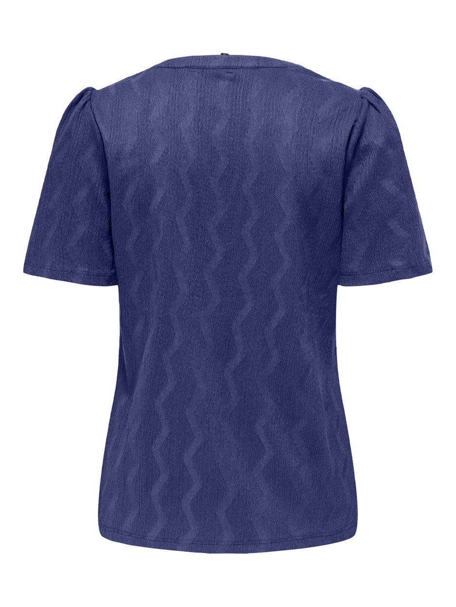 Onldia S/s V-neck Pleat Top Cs Jrs - Rafblauw