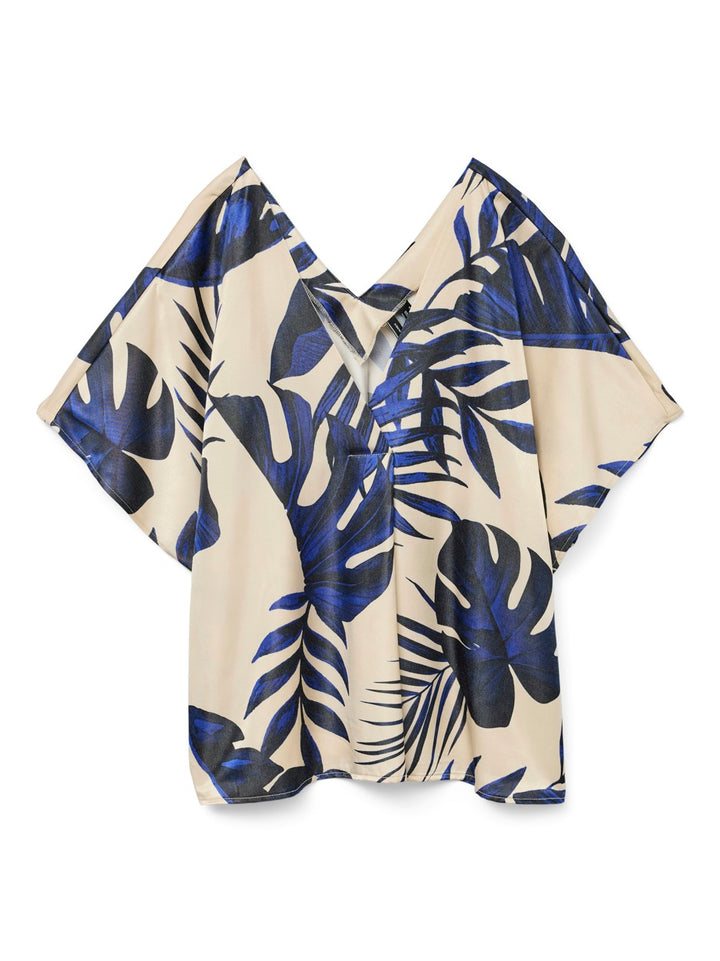 Vmvina Wide Top Wvn Ga Lcs - Blauw Dessin