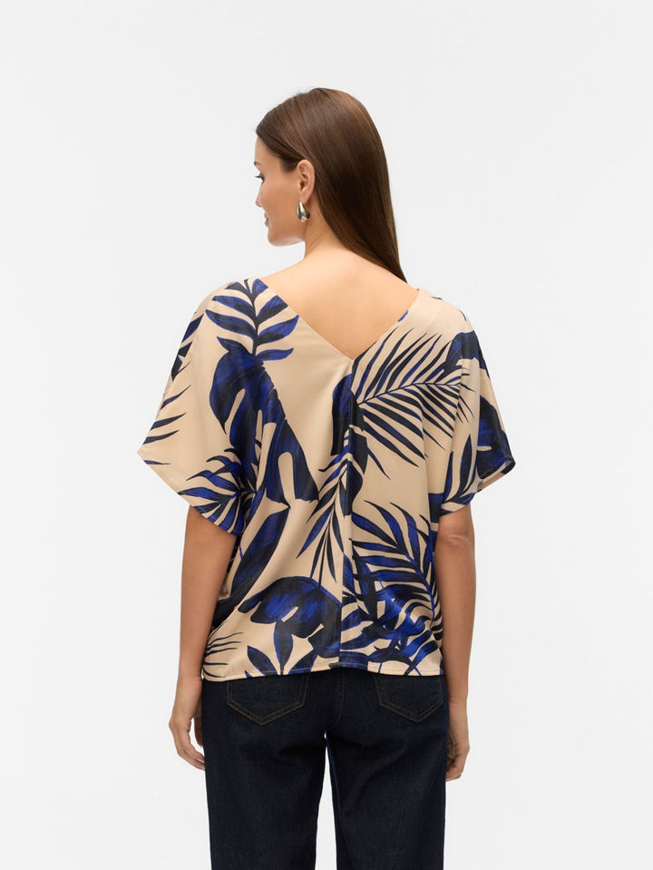 Vmvina Wide Top Wvn Ga Lcs - Blauw Dessin