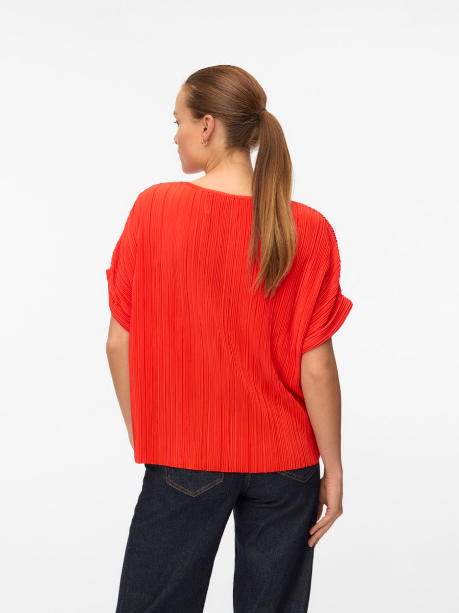 Vmaurora Ss O-neck T-shirt Jrs Ga - Rood