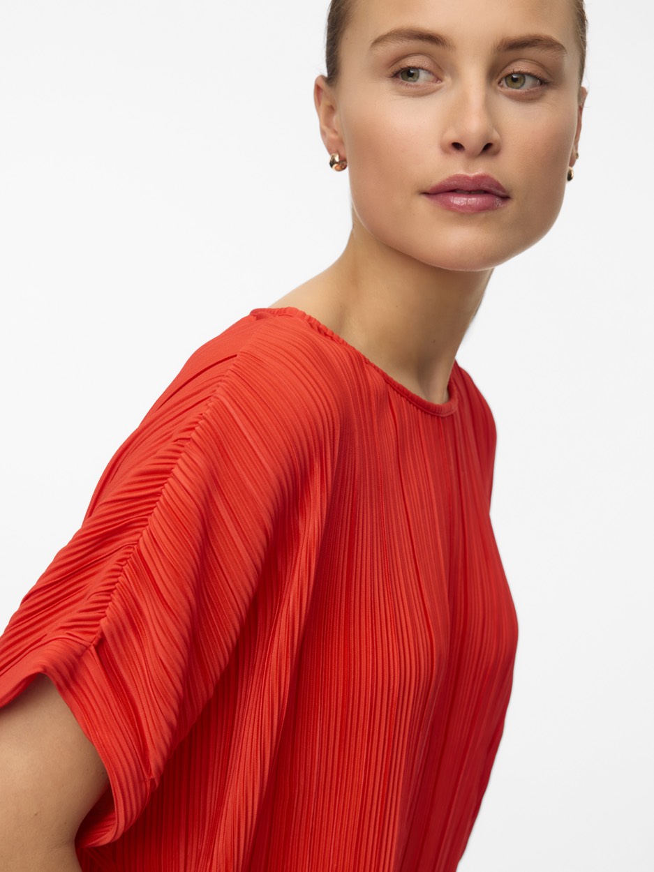 Vmaurora Ss O-neck T-shirt Jrs Ga - Rood