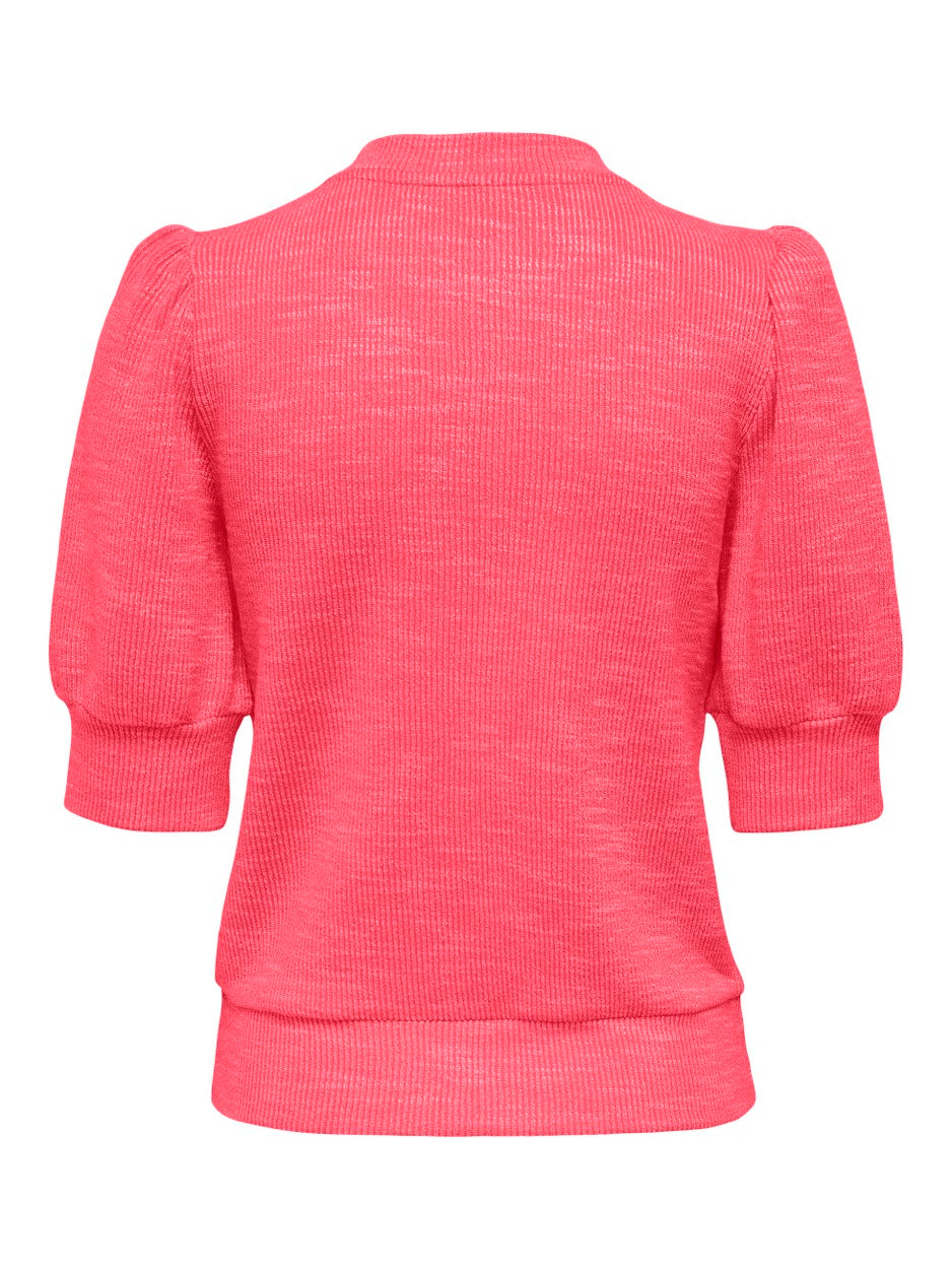 Onlrie S/s Puff Top Cs Jrs - Koraal Rood