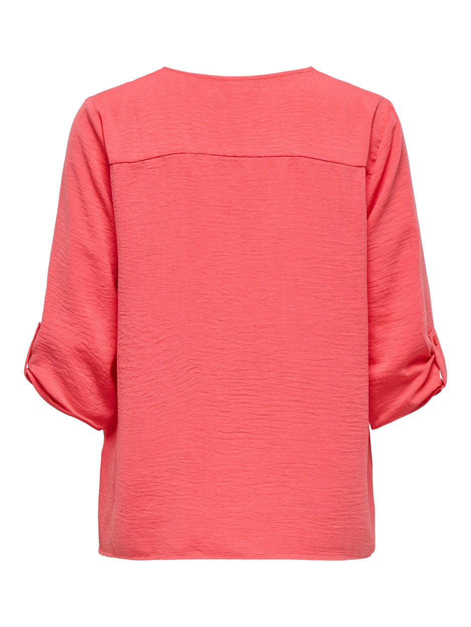 Jdydivya 3/4 Top Wvn Noos - Koraal Rood