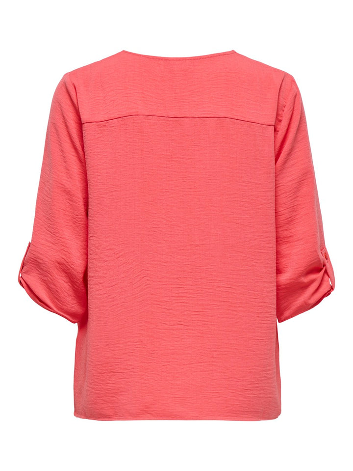 Jdydivya 3/4 Top Wvn Noos - Koraal Rood