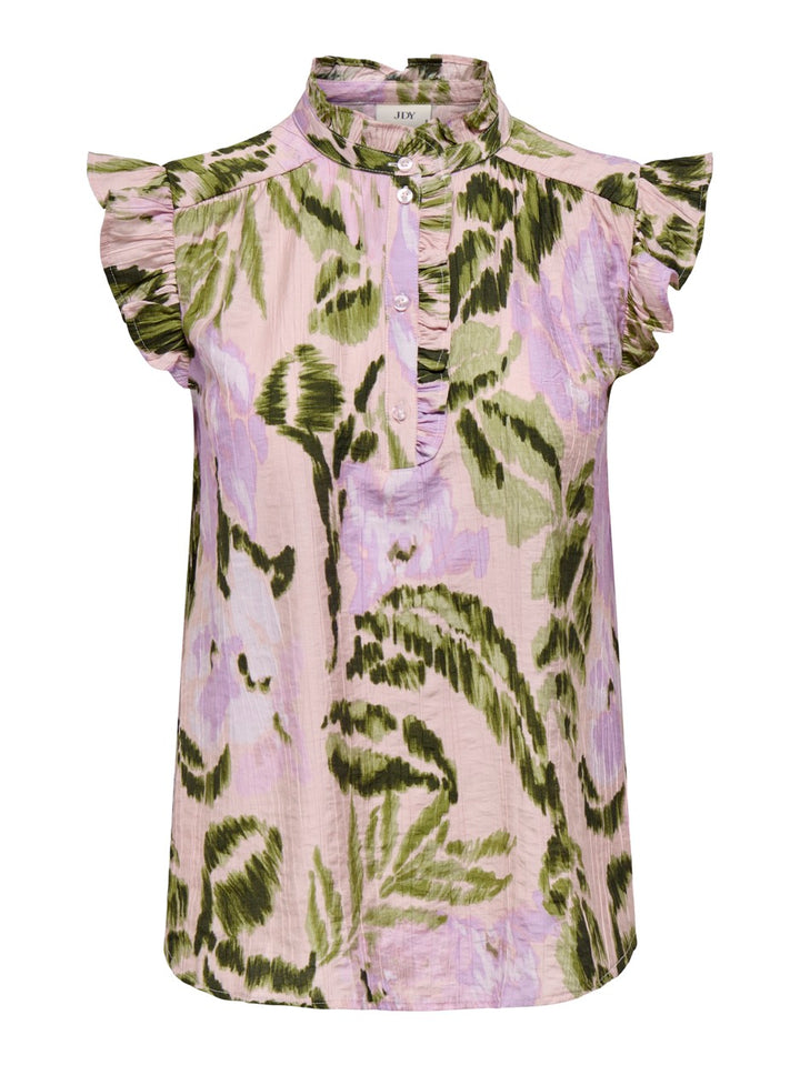 Jdybilly S/l Frill Top Wvn - Paars Dessin