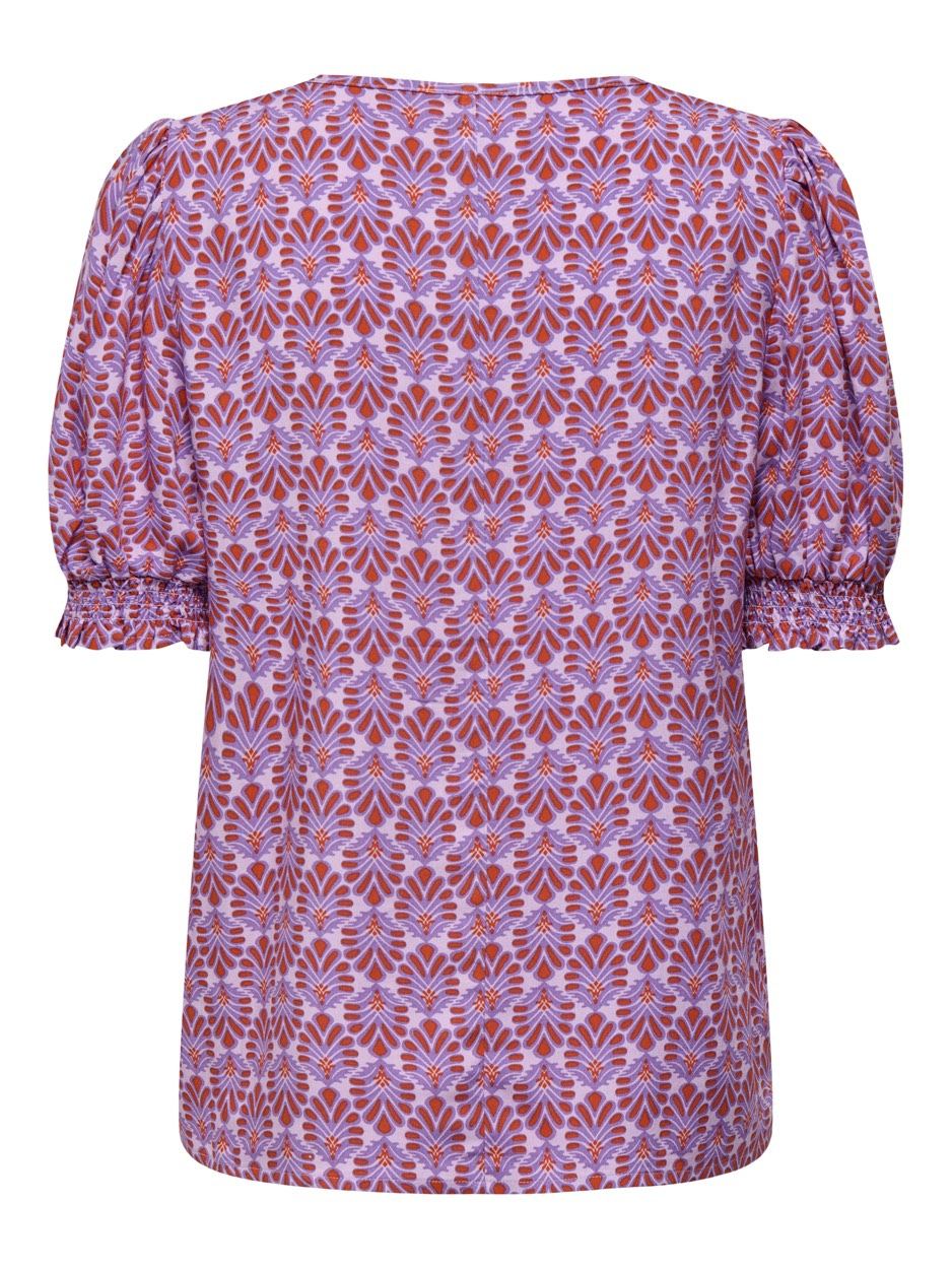 Onlnova Life Vis S/s Blair Top Aop - Paars Dessin