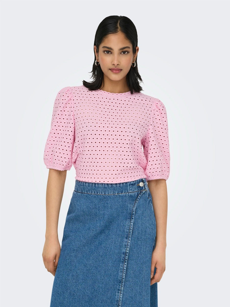 Onlelisa S/s O-neck Top Box Jrs - Roze