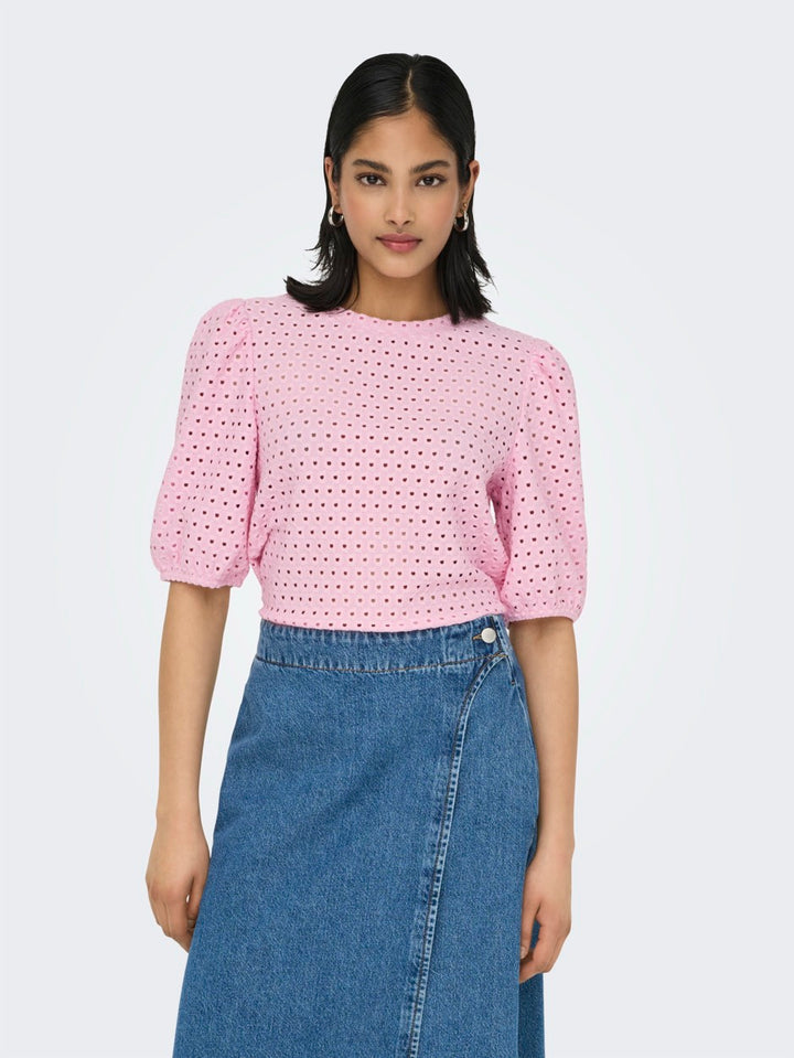 Onlelisa S/s O-neck Top Box Jrs - Roze