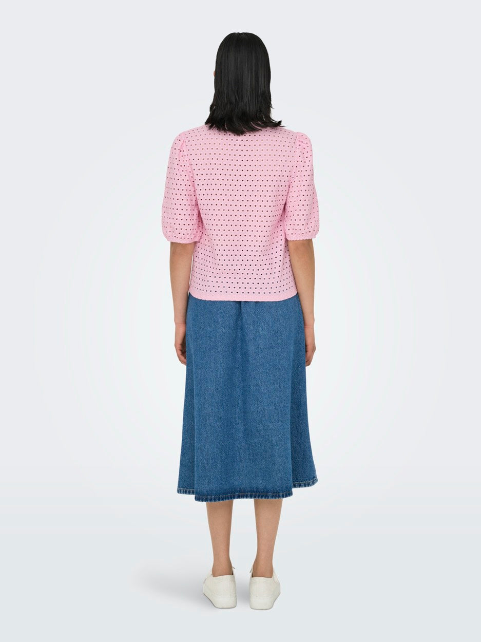 Onlelisa S/s O-neck Top Box Jrs - Roze
