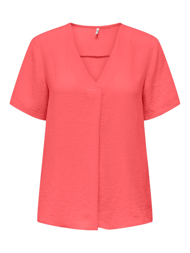 Jdydivya Life S/s V-neck Top Wvn Di - Roze