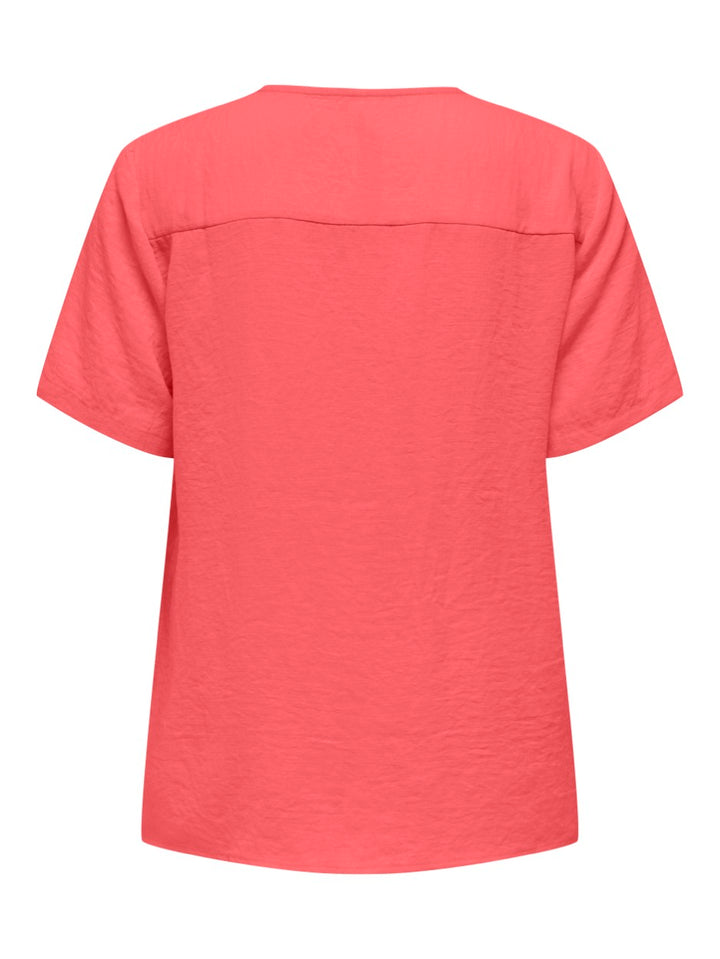 Jdydivya Life S/s V-neck Top Wvn Di - Roze