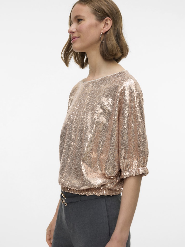 Vmkaje Ss Balloon Short Sq Top Jrs Ga - Oud Roze