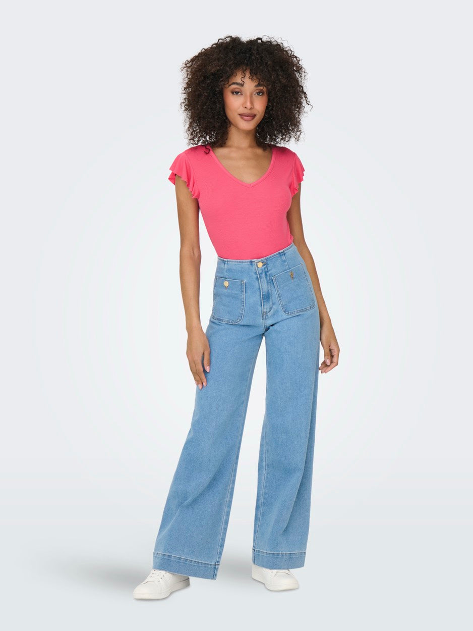 Onlbelia Cap Sleeve Top Jrs Noos - Pink