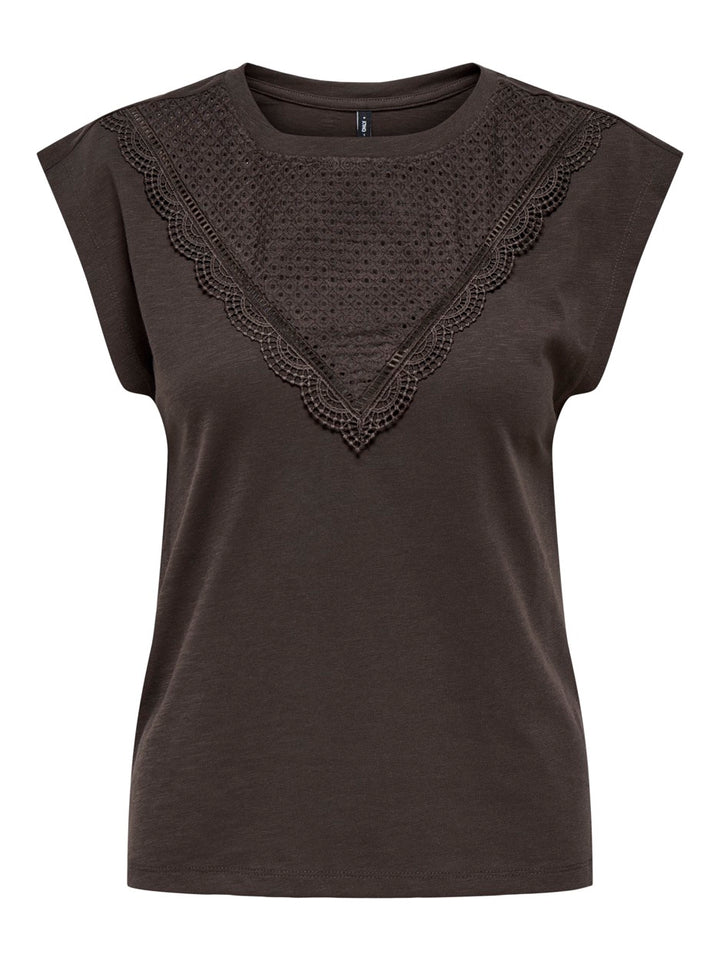 Onldelia S/l O-neck Mix Top Box Jrs - Bruin