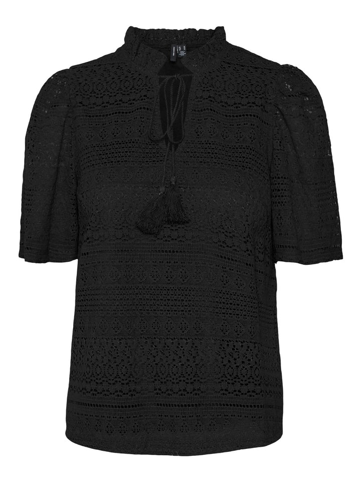 Vmhoney Lace Ss Tassel Top - Zwart