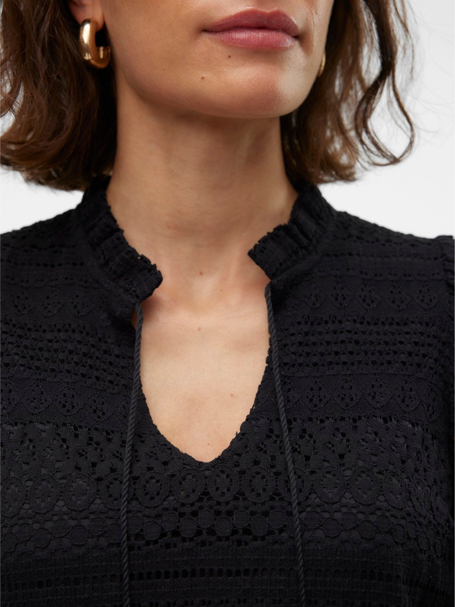 Vmhoney Lace Ss Tassel Top - Zwart
