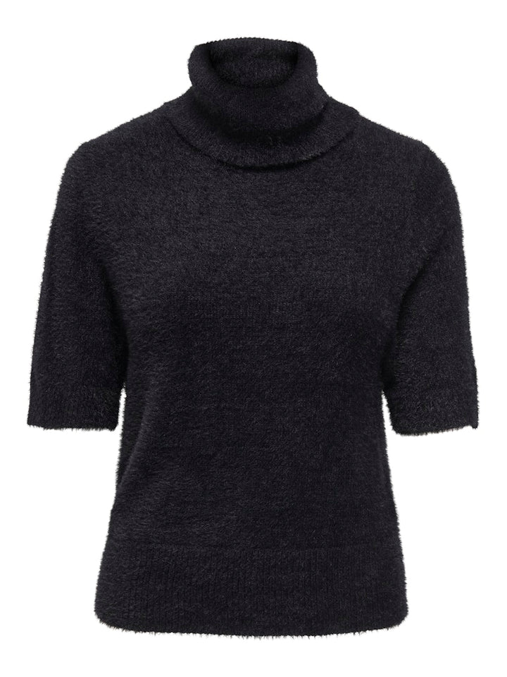 Onlpiumo Ss Highneck Knt - Zwart