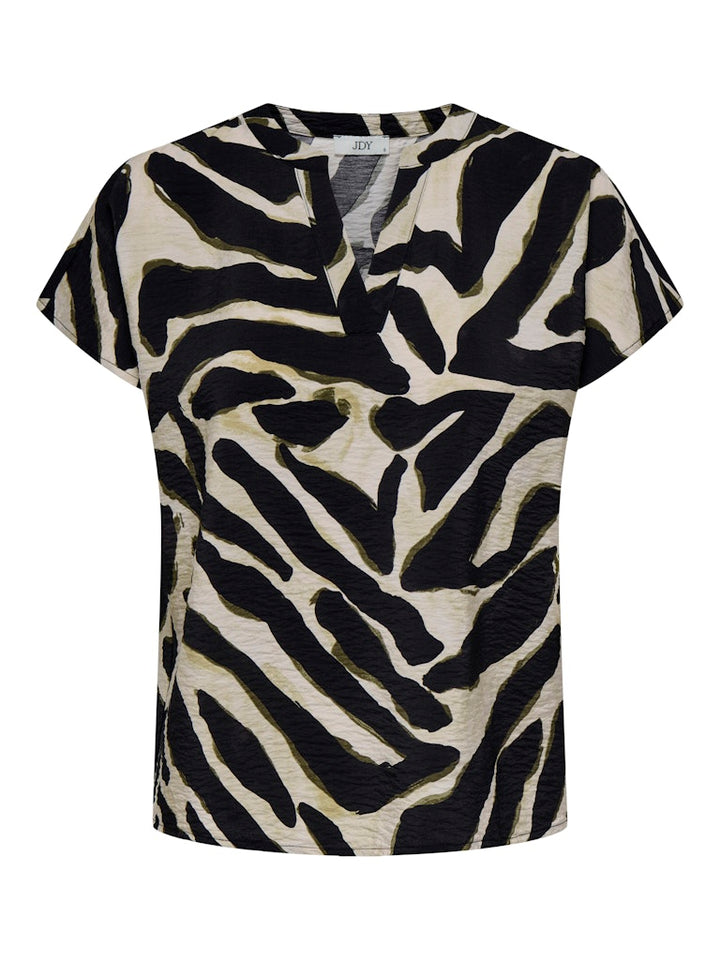 Jdyjasmine S/s Top Wvn - Zwart Dessin