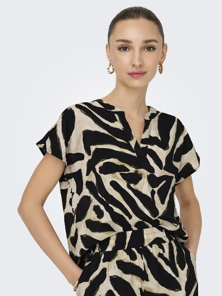 Jdyjasmine S/s Top Wvn - Zwart Dessin