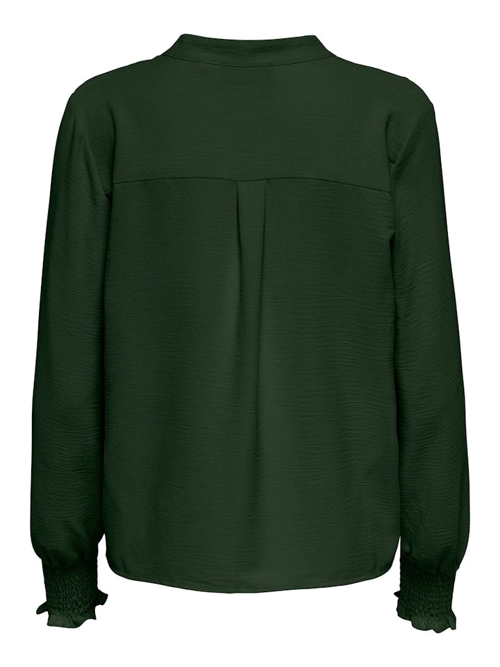 Onlmette V-neck Ls Smock Top Noos Wvn - Groen