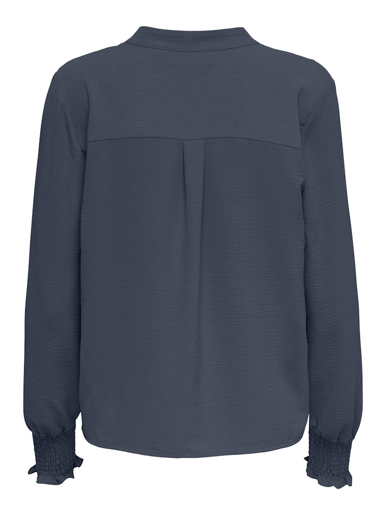 Onlmette V-neck Ls Smock Top Noos Wvn - Rafblauw