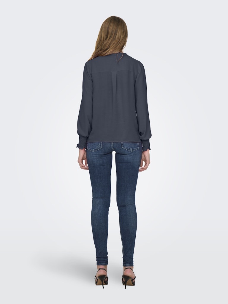 Onlmette V-neck Ls Smock Top Noos Wvn - Rafblauw