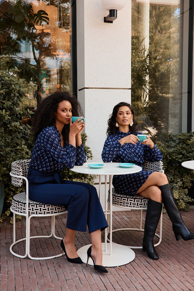 Blouse Eliza - Blauw Dessin