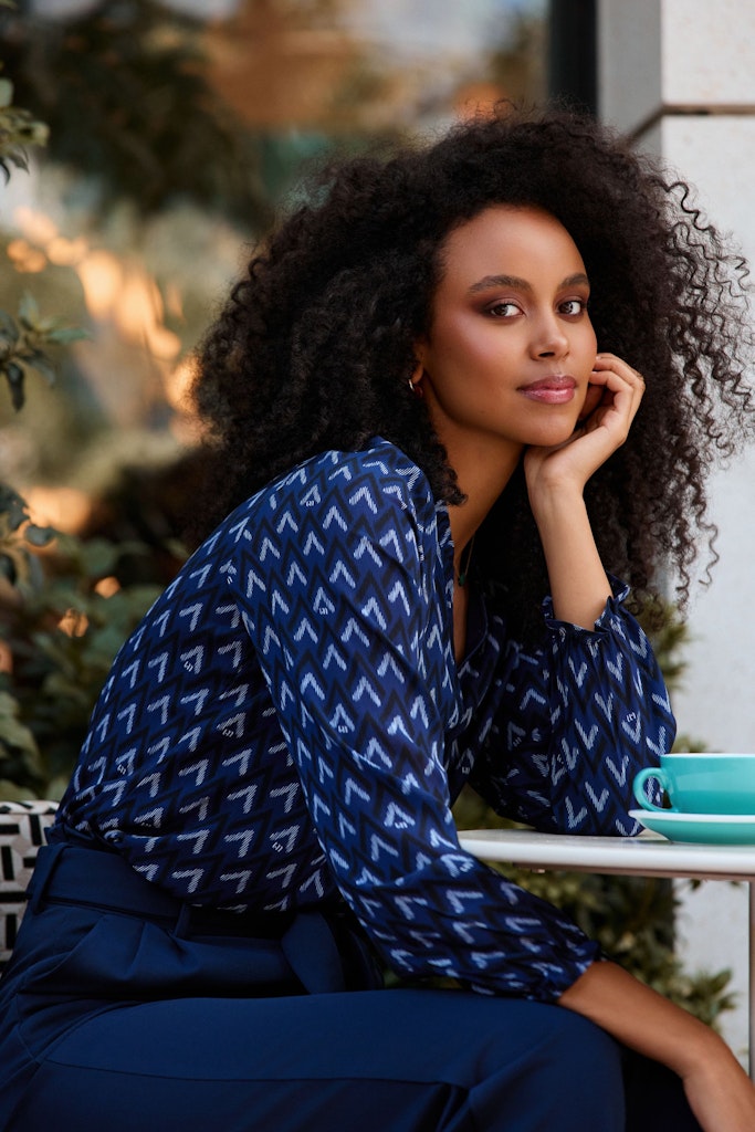 Blouse Eliza - Blauw Dessin