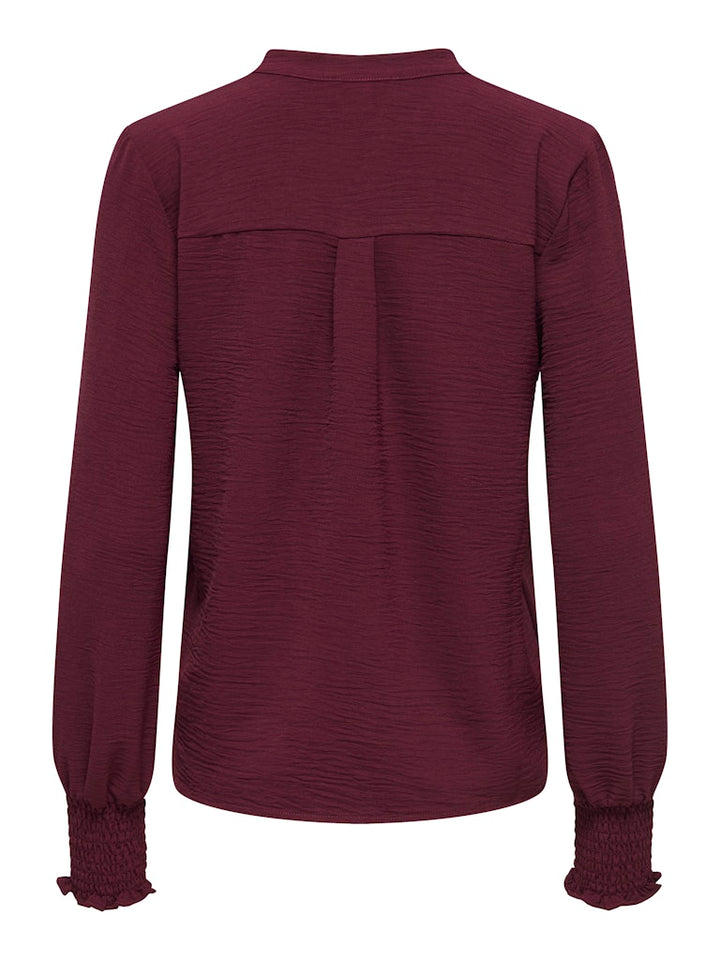 Onlmette V-neck Ls Smock Top Noos Wvn - Bordeaux