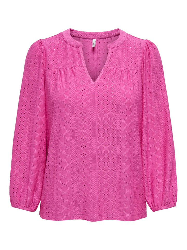 Onlsandra L/s Split Top Jrs - Fuchsia