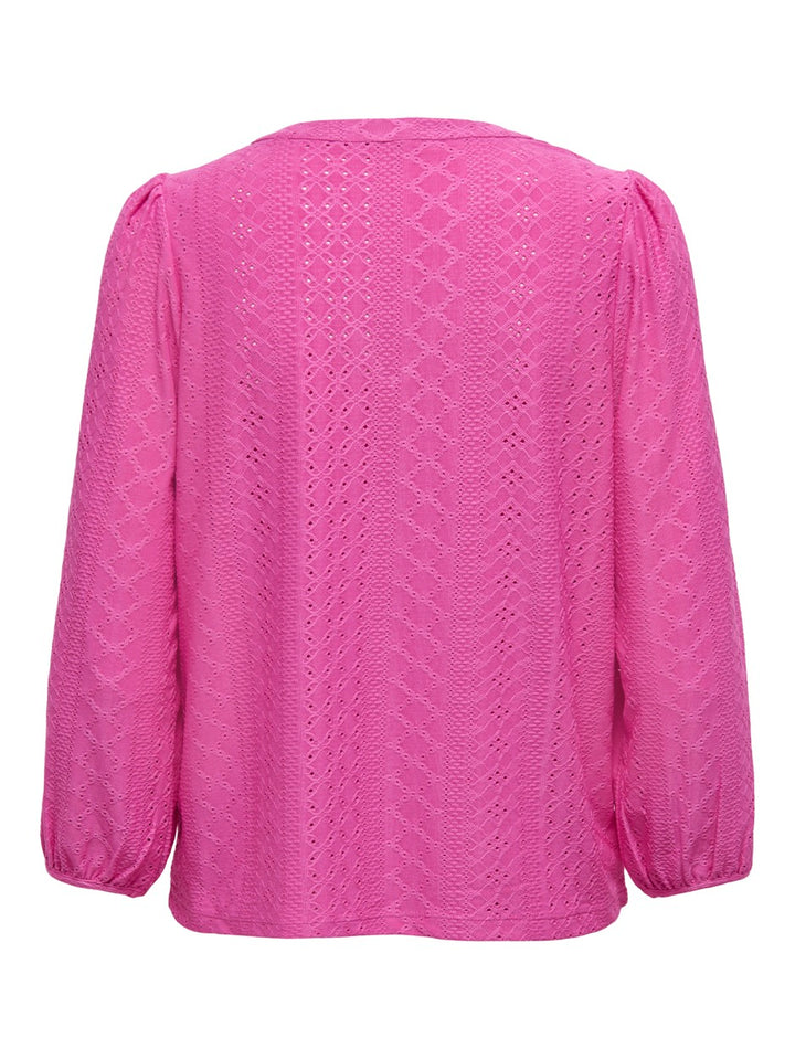 Onlsandra L/s Split Top Jrs - Fuchsia