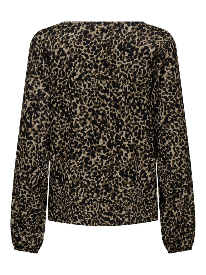 Jdy Julia L/s V-neck Top - Bruin Dessin