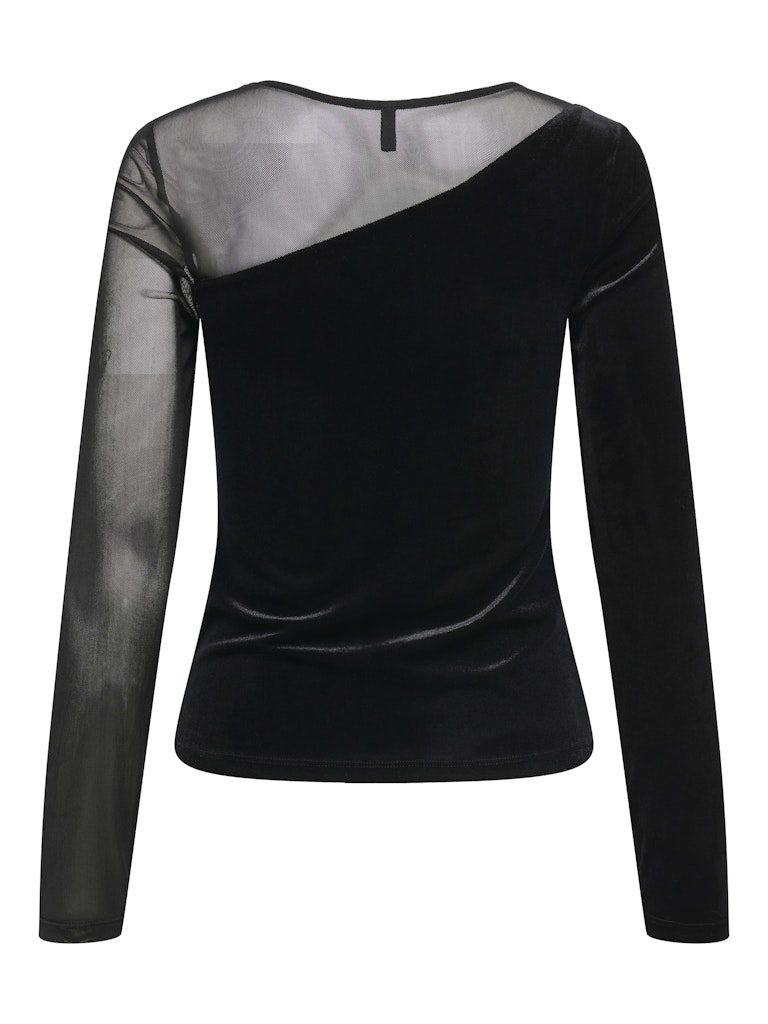 Onlsmooth L/s Mesh Mix Top Box Jrs - Zwart