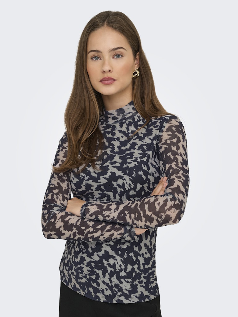 Onlerica Life Mesh L/s Top Jrs Noos - Grijs Dessin