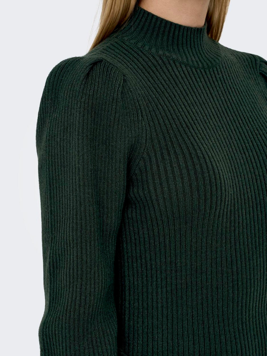 Onlkatia L/s Dress Cc Knt - Donkergroen